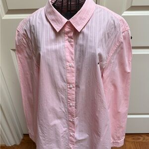 Tommy Hilfiger Pink Striped Button-Up Blouse